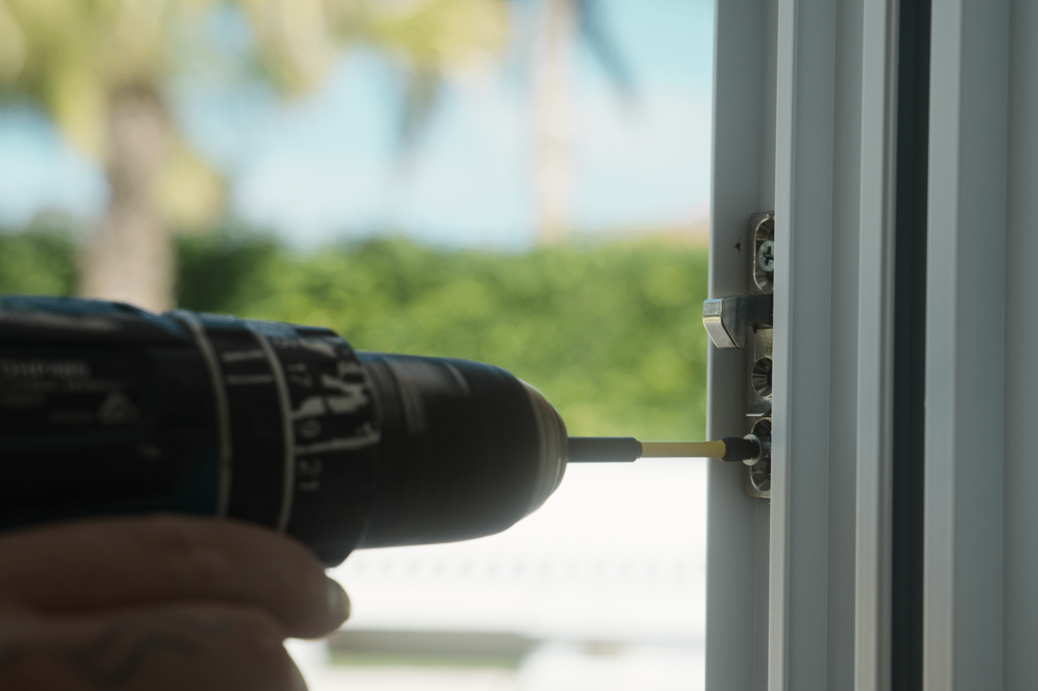 Aluminium Window Painting team replace new hardware into sliding door post painting in Ballina.